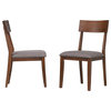 Mid Century Dining Chair | Padded Performance Fabric Seat | Set Of 2