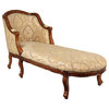 Queen Anne Chaise Lounge - Beige Damask