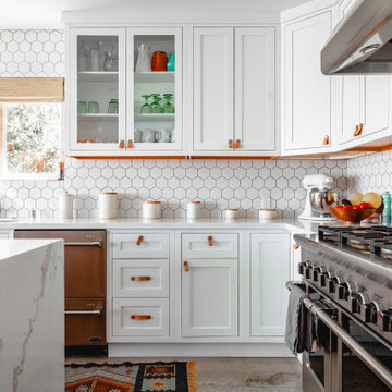 White cabinets create a natural flow