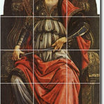 Picture-Tiles.com - Sandro Botticelli Religious Painting Ceramic Tile Mural #90, 36"x72" - Mural Title: Fortitude