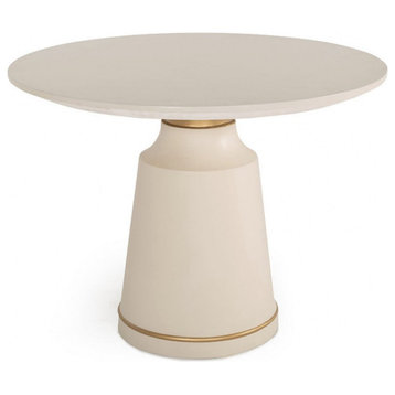 Stacia Modern Off-White Concrete and Brass Coffee Table