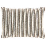 Mina Victory - Mina Victory Luminescence Beaded Vert Stripes 10"X14" Pewter Indoor Throw Pillow - Jewelry for your rooms, this elegantly handcrafted rhinestone, bead and embroidered collection adds a touch of sparkle to your day.