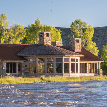 Wyoming Ranch Project - Rustic River House (Hand-Hewn Skins, NatureAged Trim, an