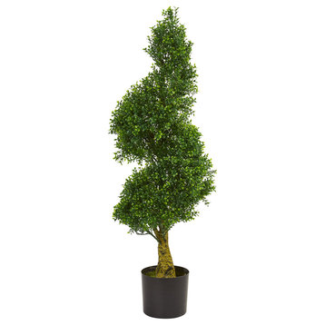 4' Spiral Boxwood Artificial Tree, UV Resistant, Indoor/Outdoor