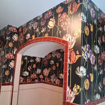 Powder room wallpaper installation Oakland, CA