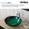 Nature Series 17" Round Green Glass Vessel 19mm thick Bathroom Sink