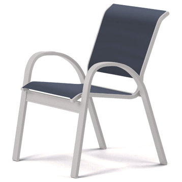 Aruba II Sling Cafe Chair, Textured White, Augustine Denim