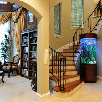 Tall Cylinder in Staircase Niche
