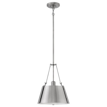 Hinkley 3397PL Small Pendant, Brushed Nickel, Silver