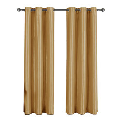 Royal Tradition - Single Soho Grommet Thermal insulated Blackout Panel, Gold, 42"x63" - Curtains