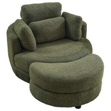 Gewnee Oversized Swivel Chair , Green