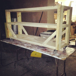 Rustic Sofa - Console Table with Cast Iron Wheels // Rustic // Console Table - Console Tables