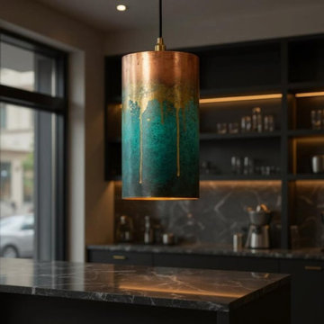 Turquoise Patina Pendant Light