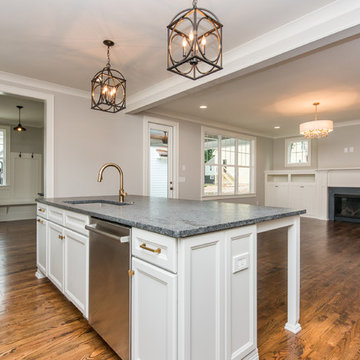 Kitchen Island and Family Room