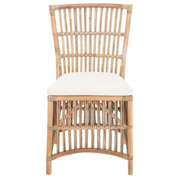 Joy Rattan Accent Chair With Cushion Grey Whitewash/ White Set of 2