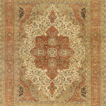 Exquisite Rugs - Fine Serapi Hand-Knotted Wool Rust/Ivory Area Rug - Classic, timeless, elegant! This tradtional collection features a high knot density allowing for intricate designs in a fusion of traditional colors. Each rug is fit for any style of home decor today.