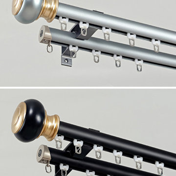 QYR98 On Sales Ivory Black Blue Gold Aluminum alloy Curtain Track Set With Ball