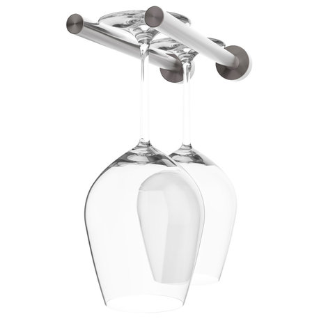 Vino Series Stemware Racks, Wall Mounted Wine Glass Storage, Gunmetal, Drywall Mounting