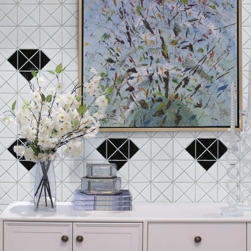 Modern Living Room Triangular Porcelain Mosaic Tile