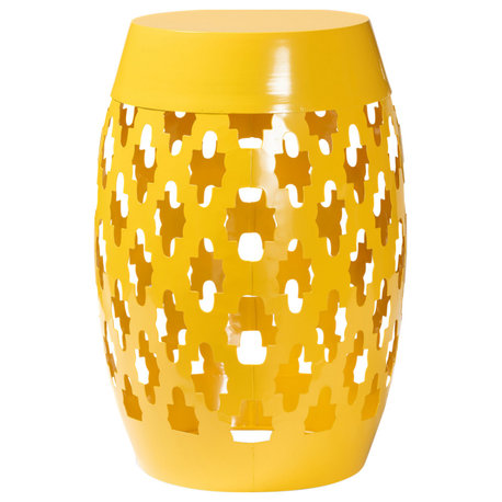 Elenor Contemporary Outdoor Side Table, Yellow