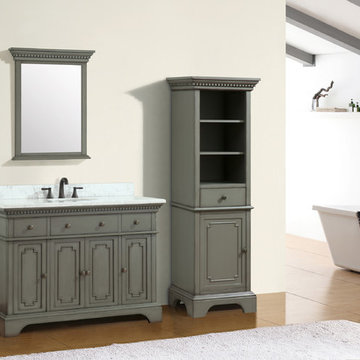 Hastings 49 in. Vanity in French Gray finish with Carrera White Marble Top