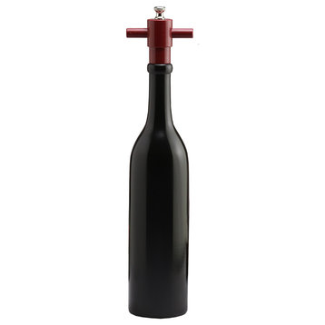 Chef Specialties 14.5" Pro Series Chateau Wine Bottle Pepper Mill, Black