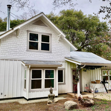 Hardie Board and Batten Siding with Staggered Shingles
