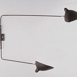 Rotating 2 Arm Wall Lamp \ Sconce By Serge Mouille Lighting - Swing Arm Wall Lamps