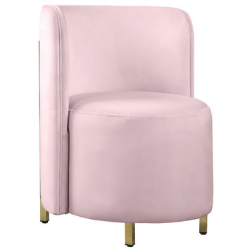 Rotunda Velvet Upholstered Accent Chair, Pink