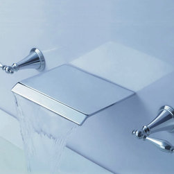 Contemporary Waterfall Bathroom Sink Faucet (Wall Mount) T7008B - Bathroom Sink Faucets