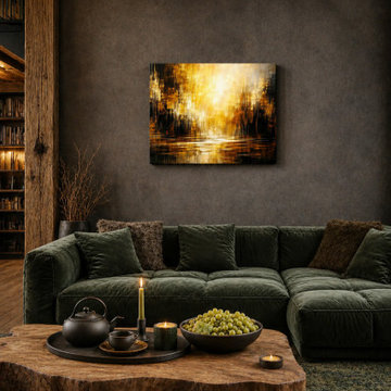 Amber Stillness – Modern Abstract Wall Art