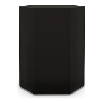 Modrest Newmont Large High Gloss End Table, Black