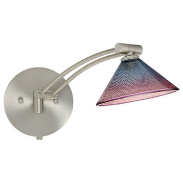 Kona 1-Light Wall Light, Satin Nickel, Bicolor Glass