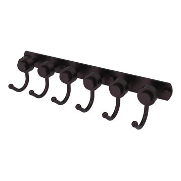 Mercury 6 Position Tie Rack with Smooth Accent, Antique Bronze