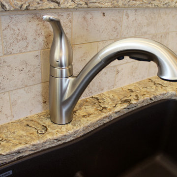 Broglen Quartz Countertops with Eternal Limestone Tile Backsplash ~ Medina, OH