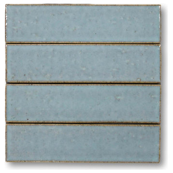 Atlanta 9.5"x2.5" Glazed Porcelain Subway Tiles, Light Blue, 8 Sq Ft Box