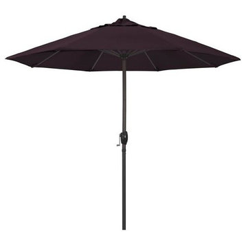 9' Aluminum Market Umbrella Auto Tilt Crank Lift Bronze, Pacifica, Purple