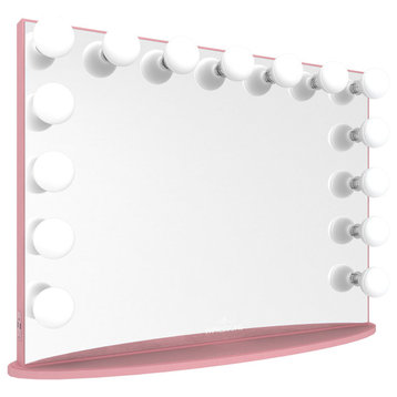 Hollywood Glow Pro Vanity Mirror, Light Pink, Frosted Bulb, Non-Bluetooth