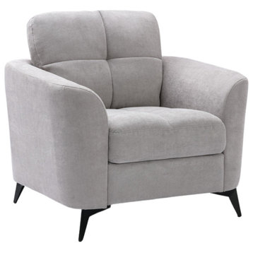 Callie Woven Fabric Chair, Light Gray