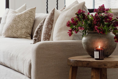 Example of a tuscan living room design in San Diego