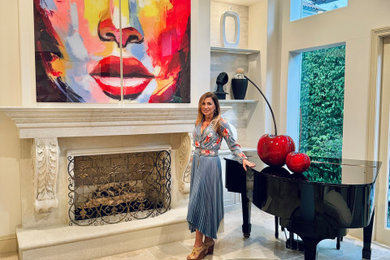 Inspiration for a transitional living room remodel in Miami