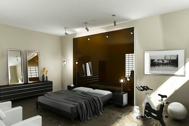 Example of a minimalist bedroom design in Tokyo