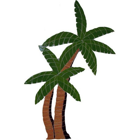 Palm Tree Ceramic Swimming Pool Mosaic 60"