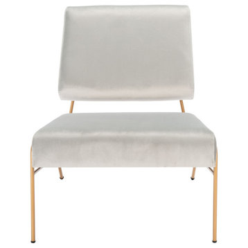 Safavieh Romilly Velvet Accent Chair, Grey/Gold
