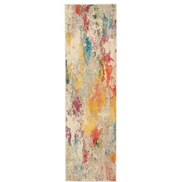 Nourison Celestial Colorful Modern Rug, Ivory/Multicolor, 2'2"x7'6" Runner