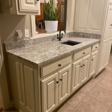 Absolute White with full height splash