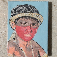 Original Art: Xingu series.Mini Canvas,3x4 Inches.