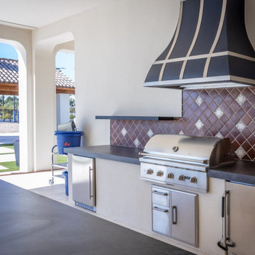 Stove Hood - Navy and Steel Outdoor Hood - Poyner Hood