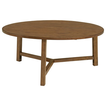 Alaterre 44-inch Newbury Round Coffee Table, Pecan