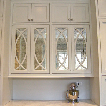Antiqued Mirror Kitchen Cabinets